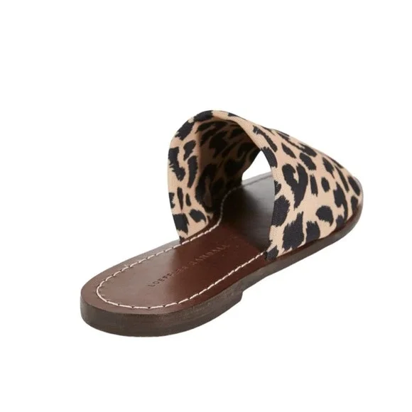 Loeffler Randall Daria Stretch Square Toe Slides In Leopard Dark Brown Size 10 - Picture 7 of 13